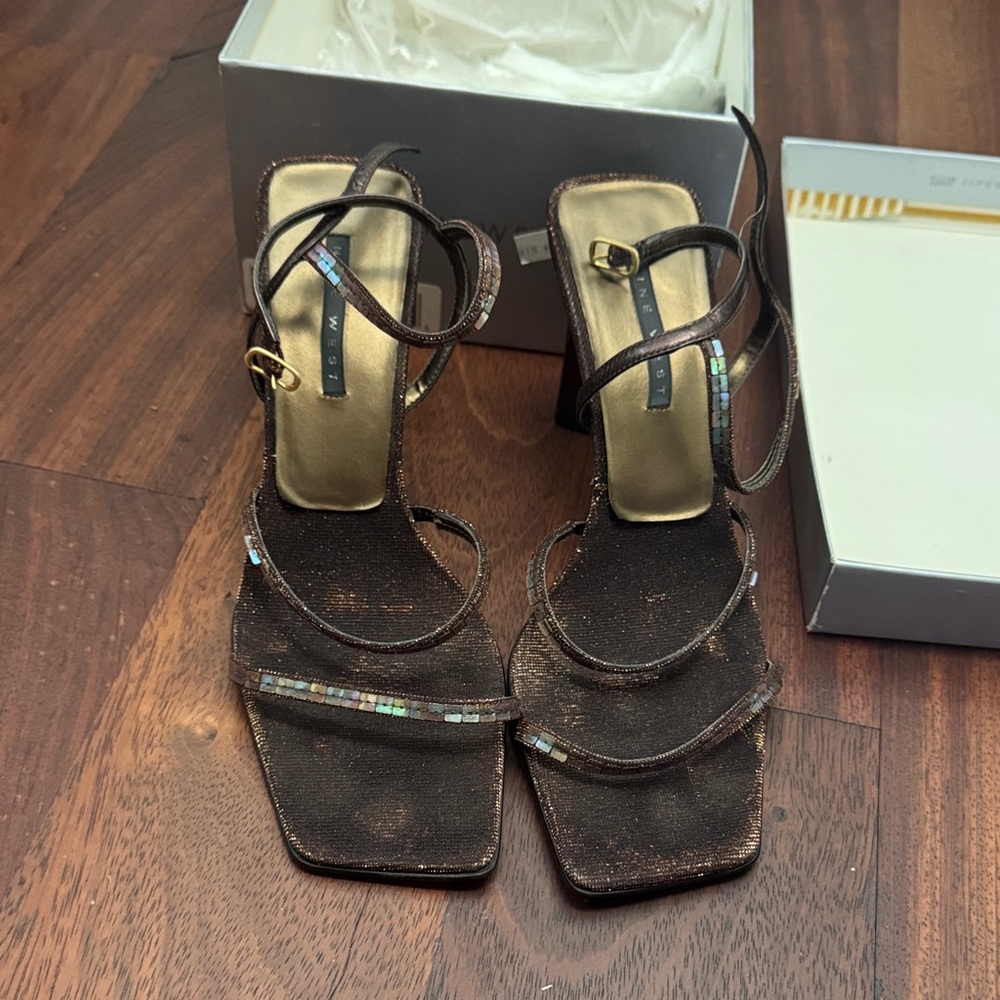 Nine West Brown Strappy Heels